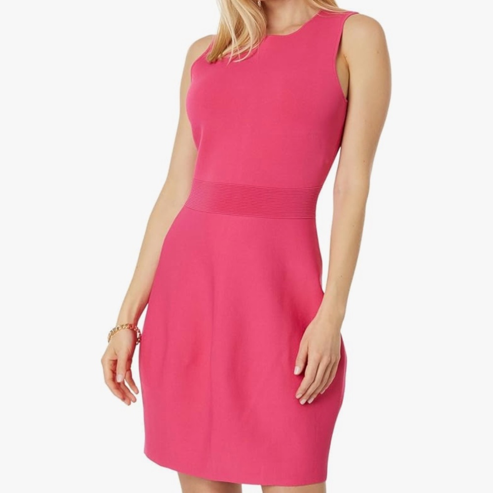 Ted Baker London Mini Dress Womens UK3 US 8 Gorjeta Bright Pink Knit Tulip Skirt
